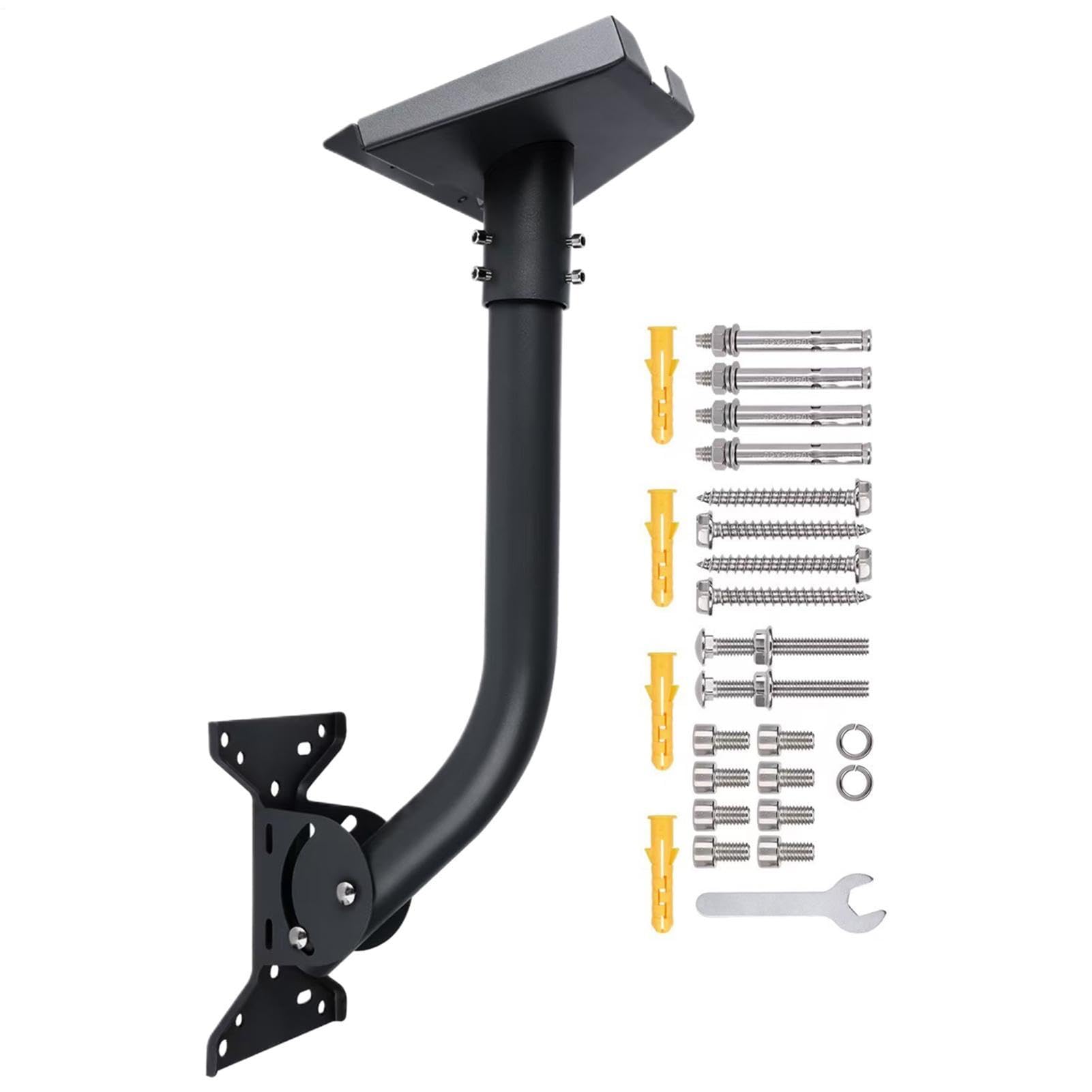 Soporte Montaje Antena Pared Ajuste de ángulo flexible y montaje vertical | Montura Giratorio Para Exterior Hogar Tejado Pared Alero Resistente Universal Ajustable Soporte Antióxido