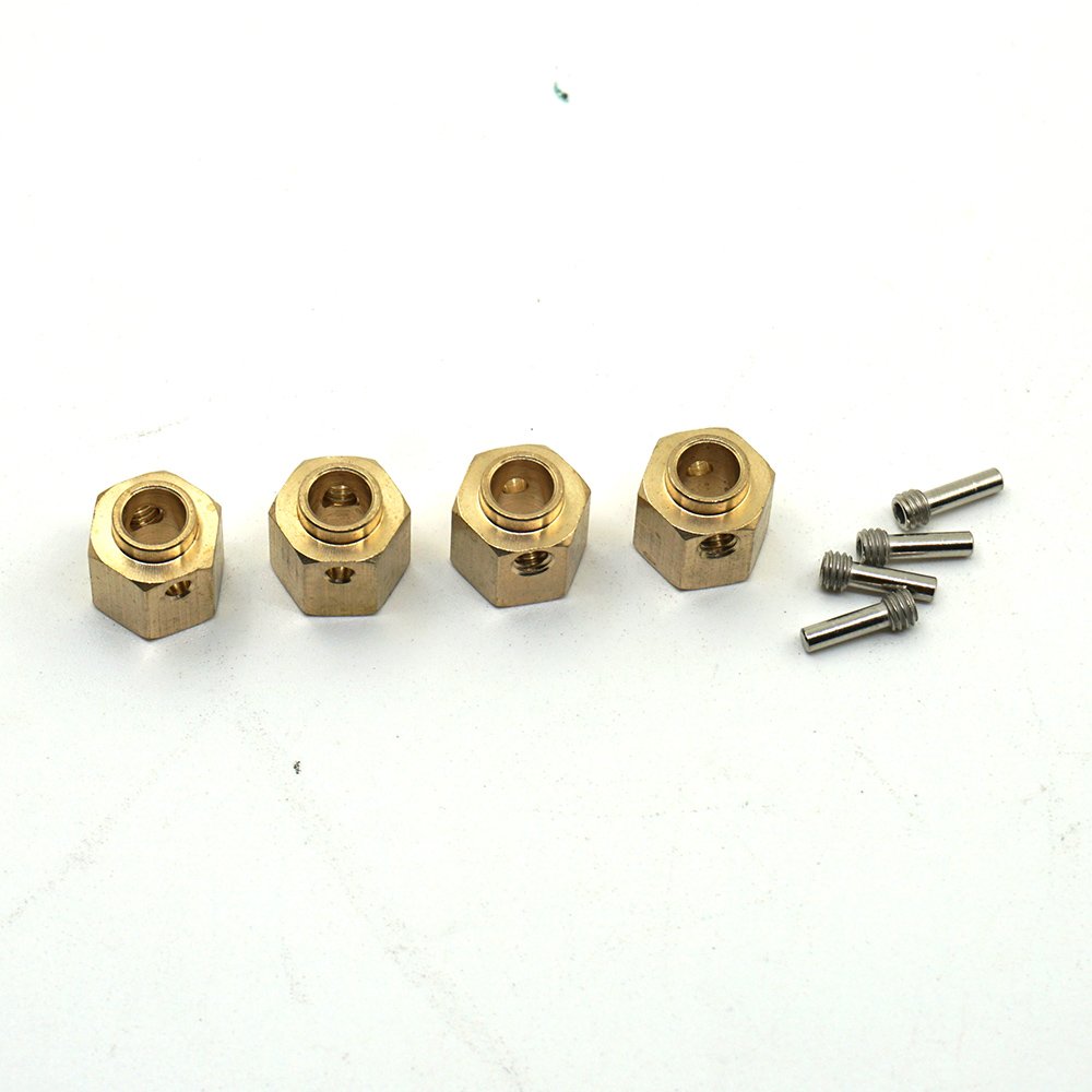 Kit De 6 Roues Hexagonales 12mm Pour Traxxas TRX-6 - Moyeu Laiton, épaisseur 10mm, échelle 1/10