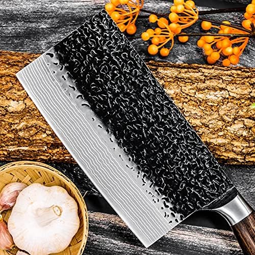 Vista 6 de Cleaver Knife,Meat Cleaver, Handmade Kitchen Knife Sharp Chopping Butcher Knives 7Cr17 Stainless Steel Meat Cleaver Chef Slicing Cooking Accessories