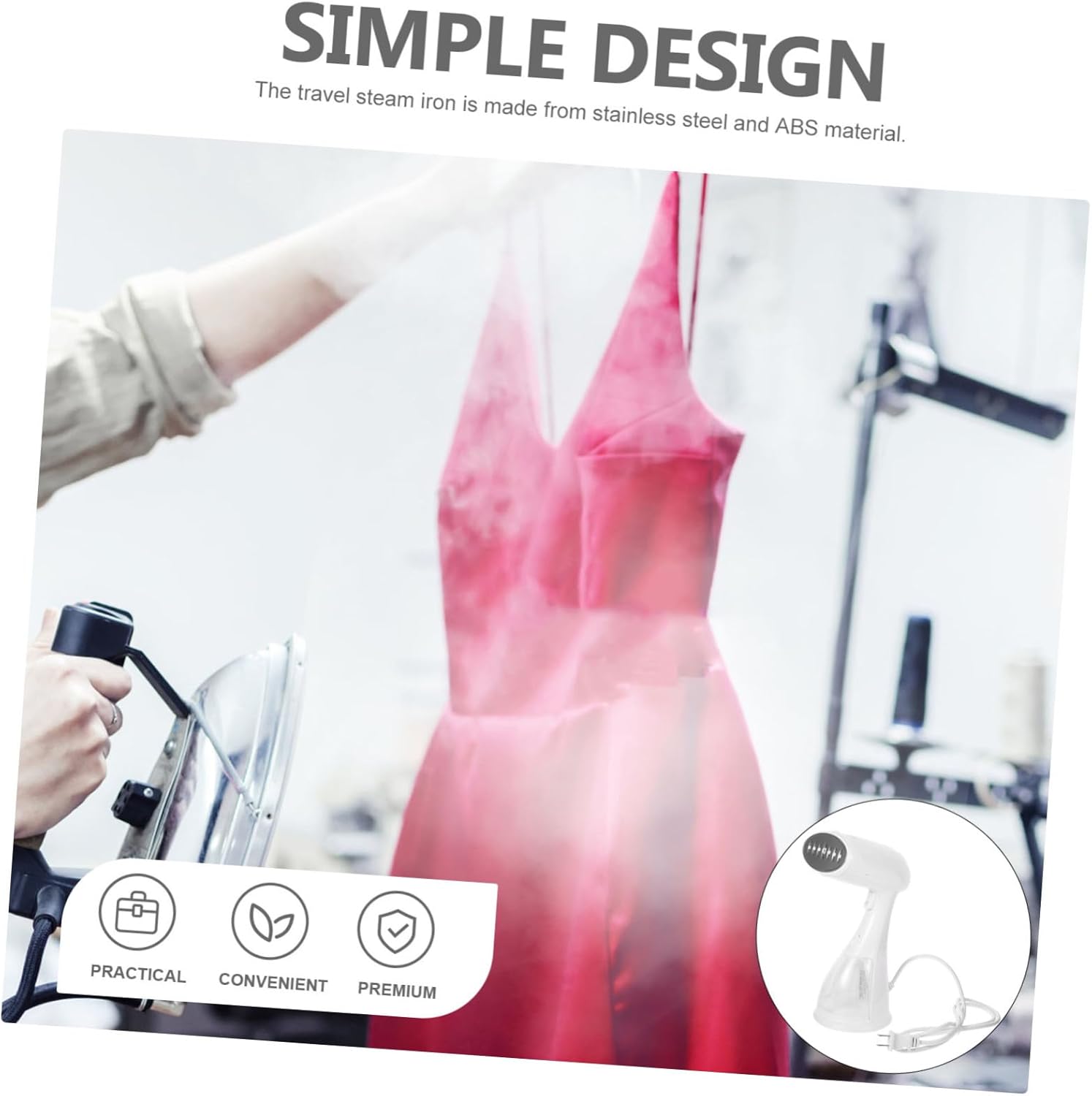 Portable Handheld Garment Steamer for Travel Lightweight Electric Clothes Steamer with Stainless Steel Plate Fast Wrinkle Removal for Home Hotel Dormitory US Plug