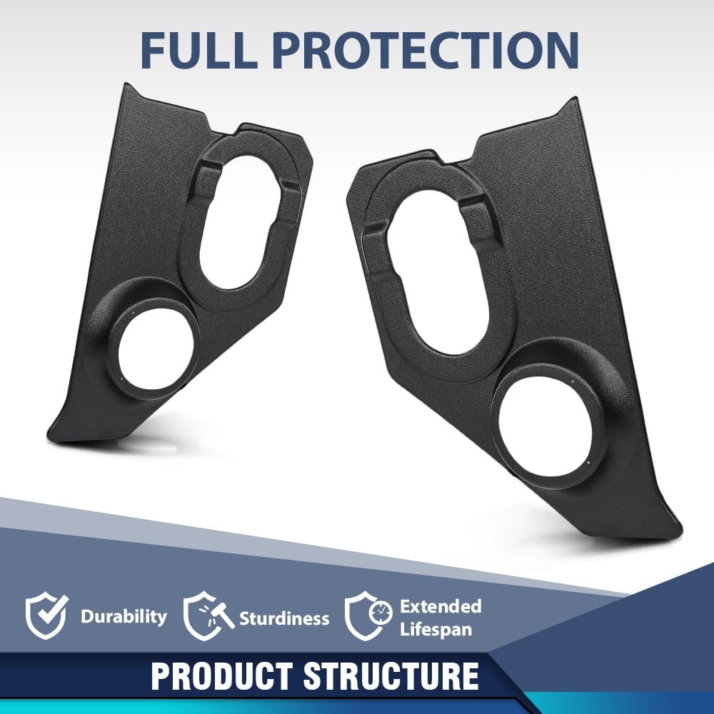 PIT66 Interior Kick Panels with 6" Speaker Holes Compatible with Chevy GMC C10 Pickup Suburban 1960 1961 1962 1963 1964 1965 1966 Black