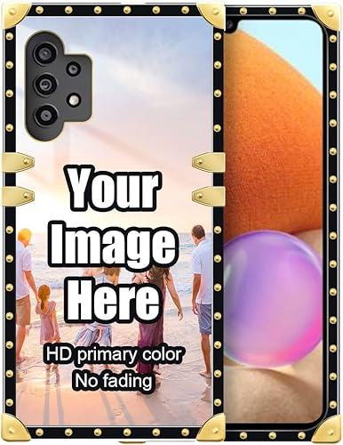 Miniatura 1 de DAIZAG Funda compatible con Samsung Galaxy A32 4G personalizada con imagen personalizada para teléfono, cuadrado dorado, suave, a prueba de golpes,
