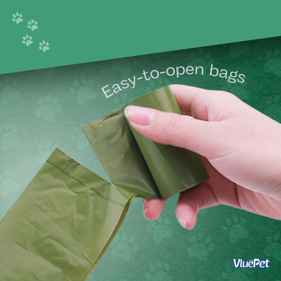 VluePet Premium Pet Waste Bags - 120 Pack Leak-Proof Bags With Dispenser, Extra Long & Eco-Friendly