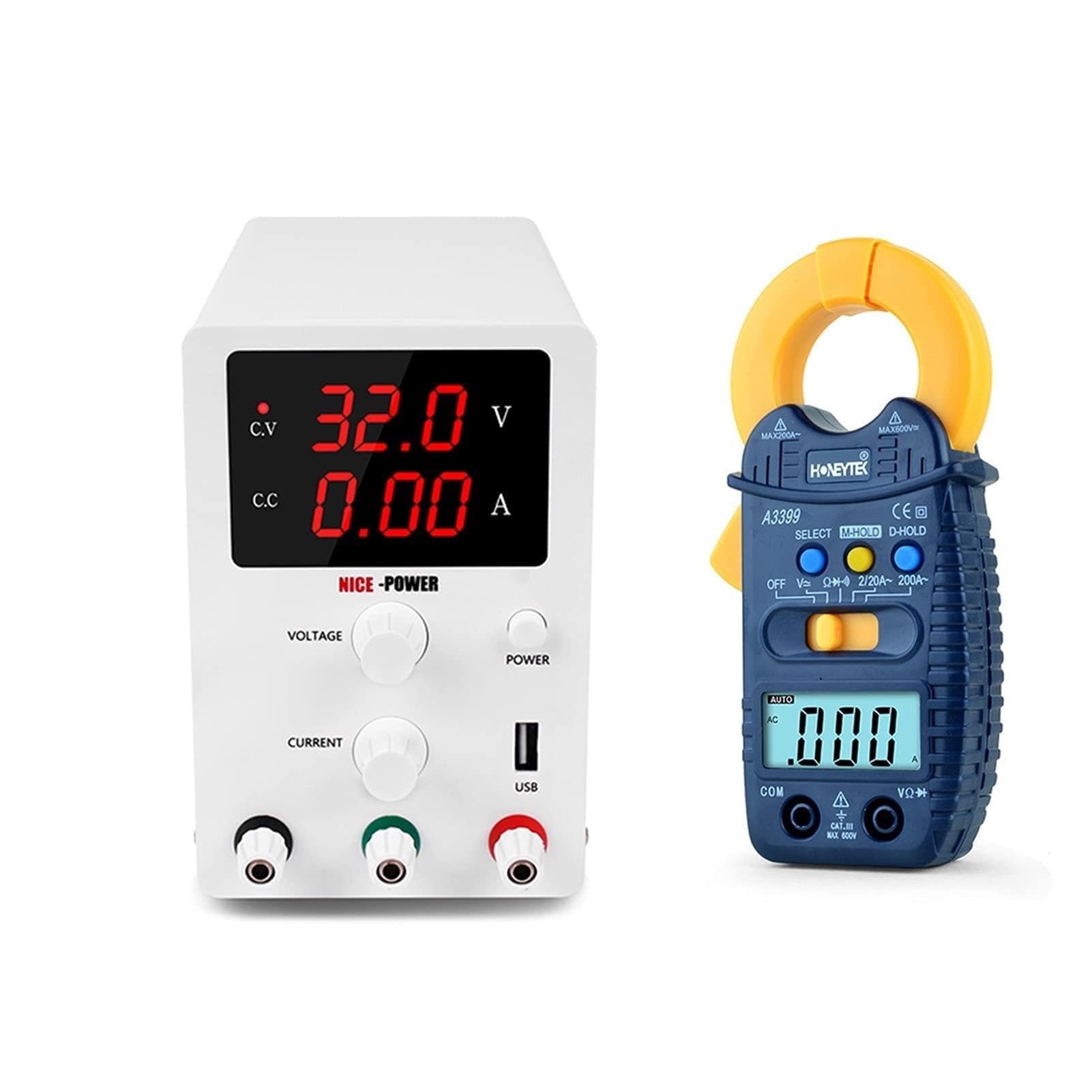 Alimentation CC commutation pour laboratoire réglable 30V 10A avec multimètre à pince