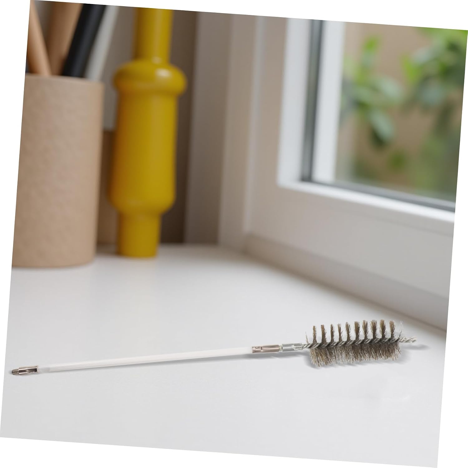 Threaded Chimney Brush Nylon Rods and Extendable Pipe Cleaning Brush Set with 4pcs Flue and Duct Cleaning Tools for Stove and Fireplace Maintenance