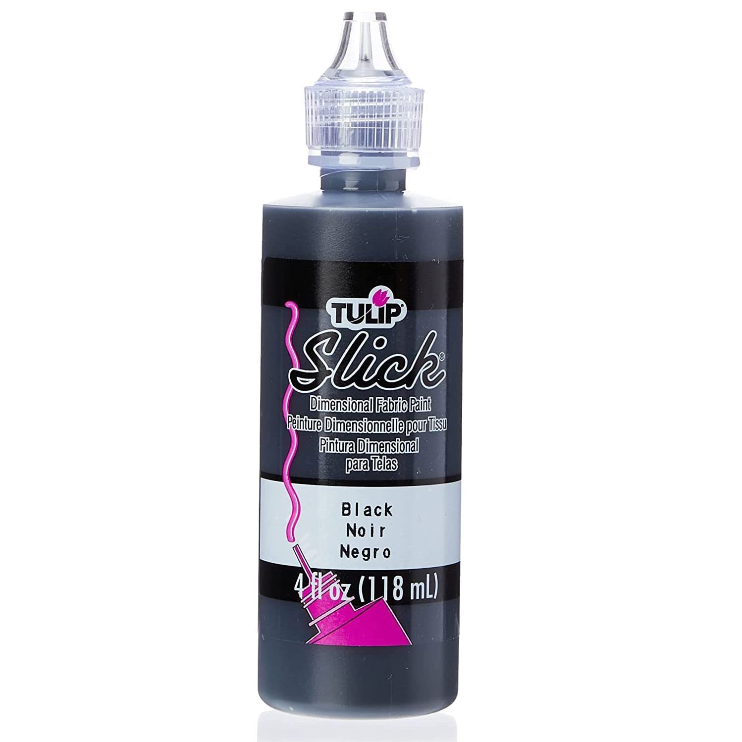 Tulip Slick Dimensional Fabric Paint 4 Ounces-Blac - 637781