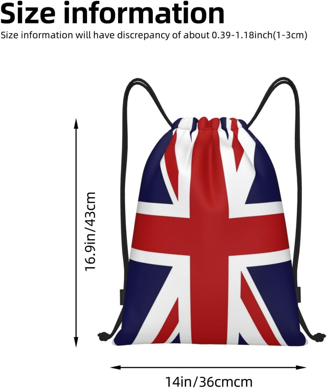 British Flag Drawstring Bag Casual String Daypack for Women Men Sport Gym Yoga Travel Backpack