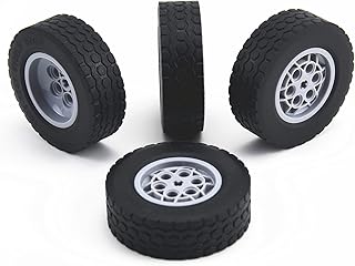TTLYHEK Technical Tires and Wheels Set Compatible with Major Brand Building Block Brick Toy Accessories Technical Parts Tyres Dia 62x20 (4pcs)
