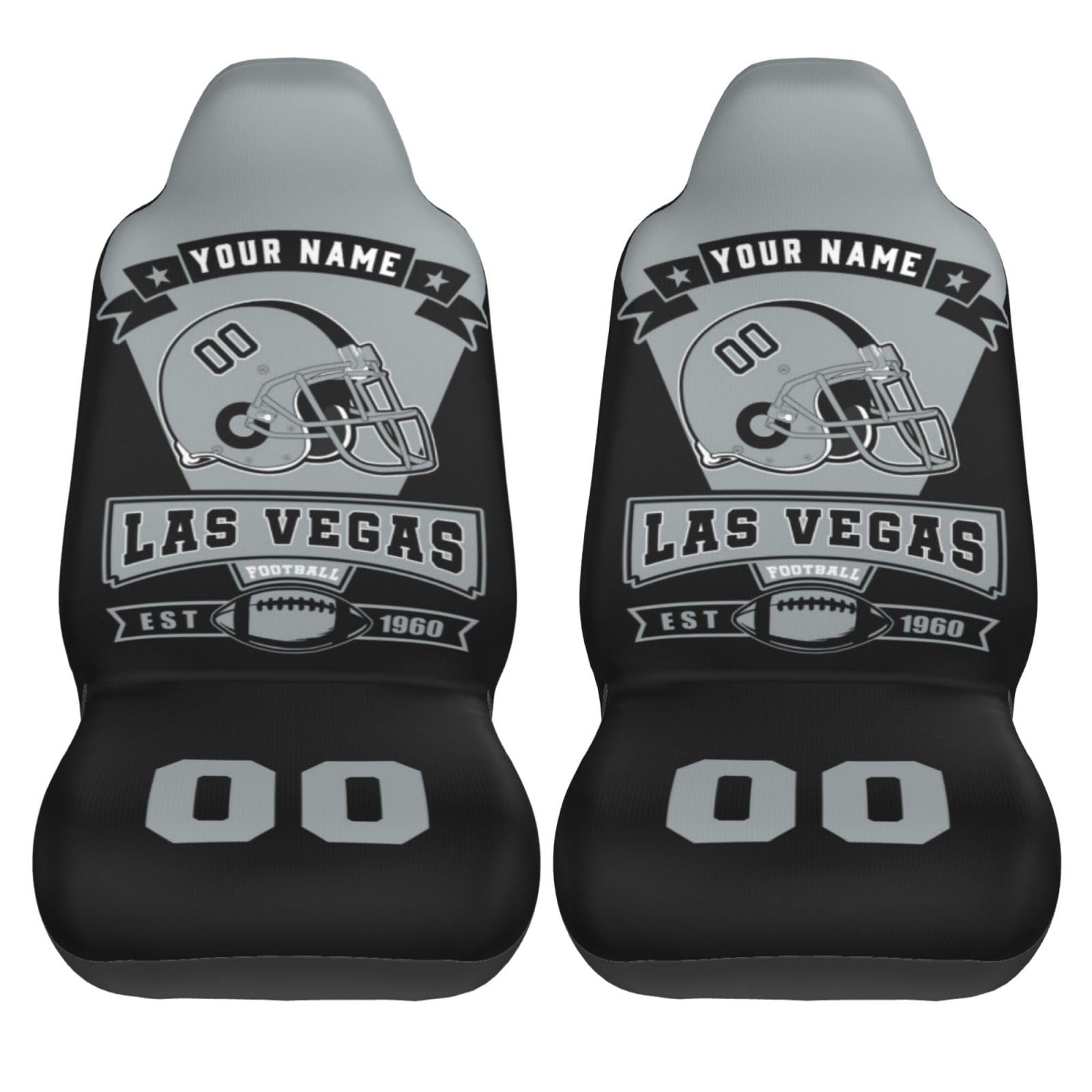 Mfbogh Custom Las Vegas Car Seat Covers Personalized Name Number Protector Cover for Cars Front Seats Nonslip Elastic Soft Auto Decor Accessories