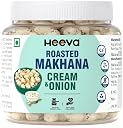 Heeva Roasted Makhana, Cream n Onion Flavour 100g (Pack of 1), Fox Nut, Gluten Free, Roasted - Not Fried, No Cholesterol, Healthy Super Food, Calcium Rich, Phool Makhana gallery image