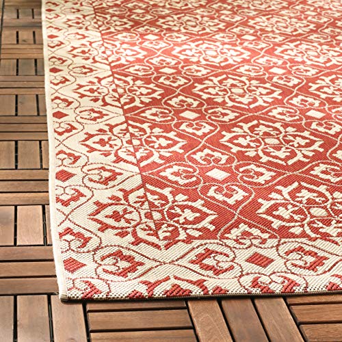 Tapete decorativo Safavieh Courtyard Rojo 172x142 cm miniatura 4