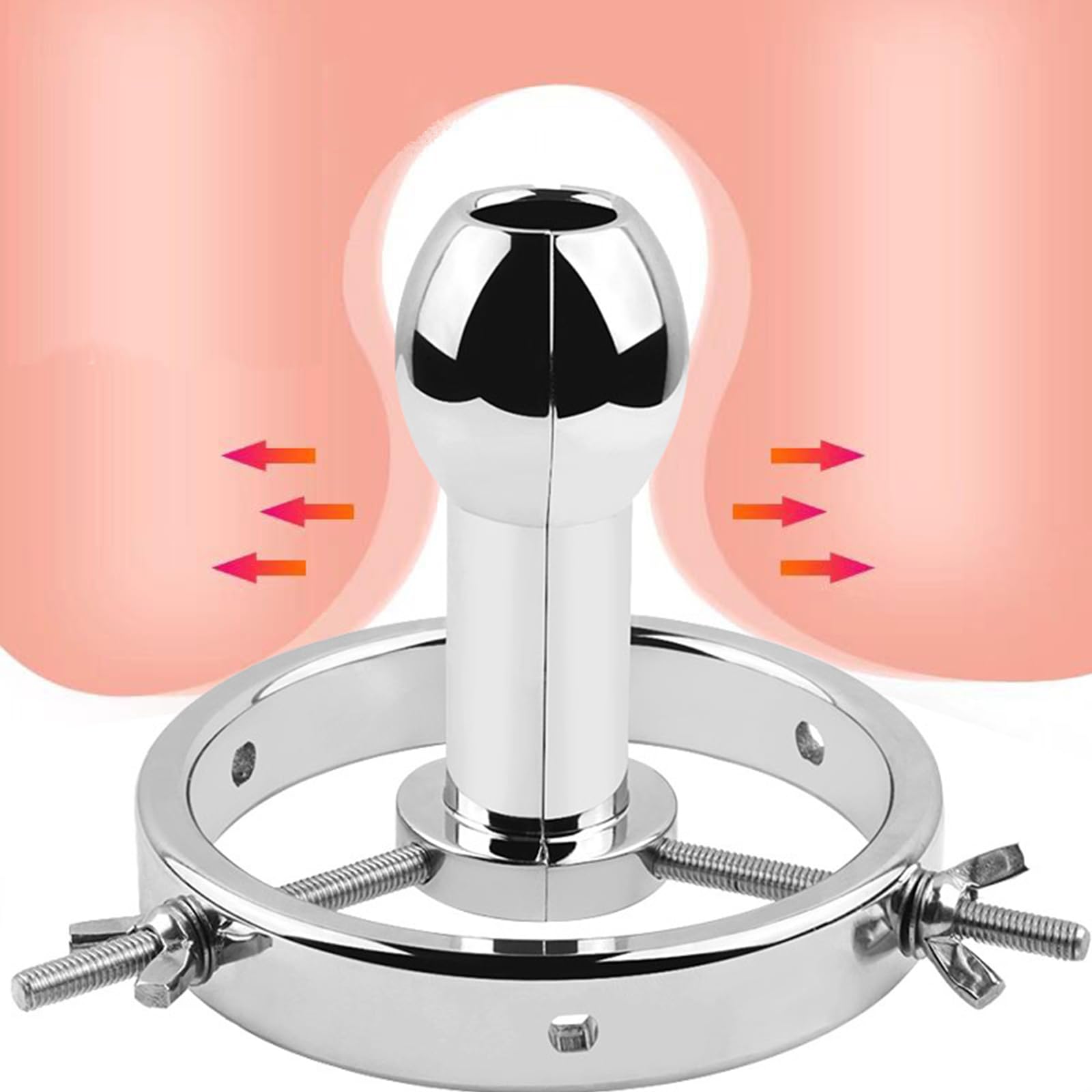 AMAZBEE Plug anale in acciaio inox espansione vaginale per le donne culo formazione Kit di stretching regolabile adulti SM giocattoli del sesso per le coppie (L)