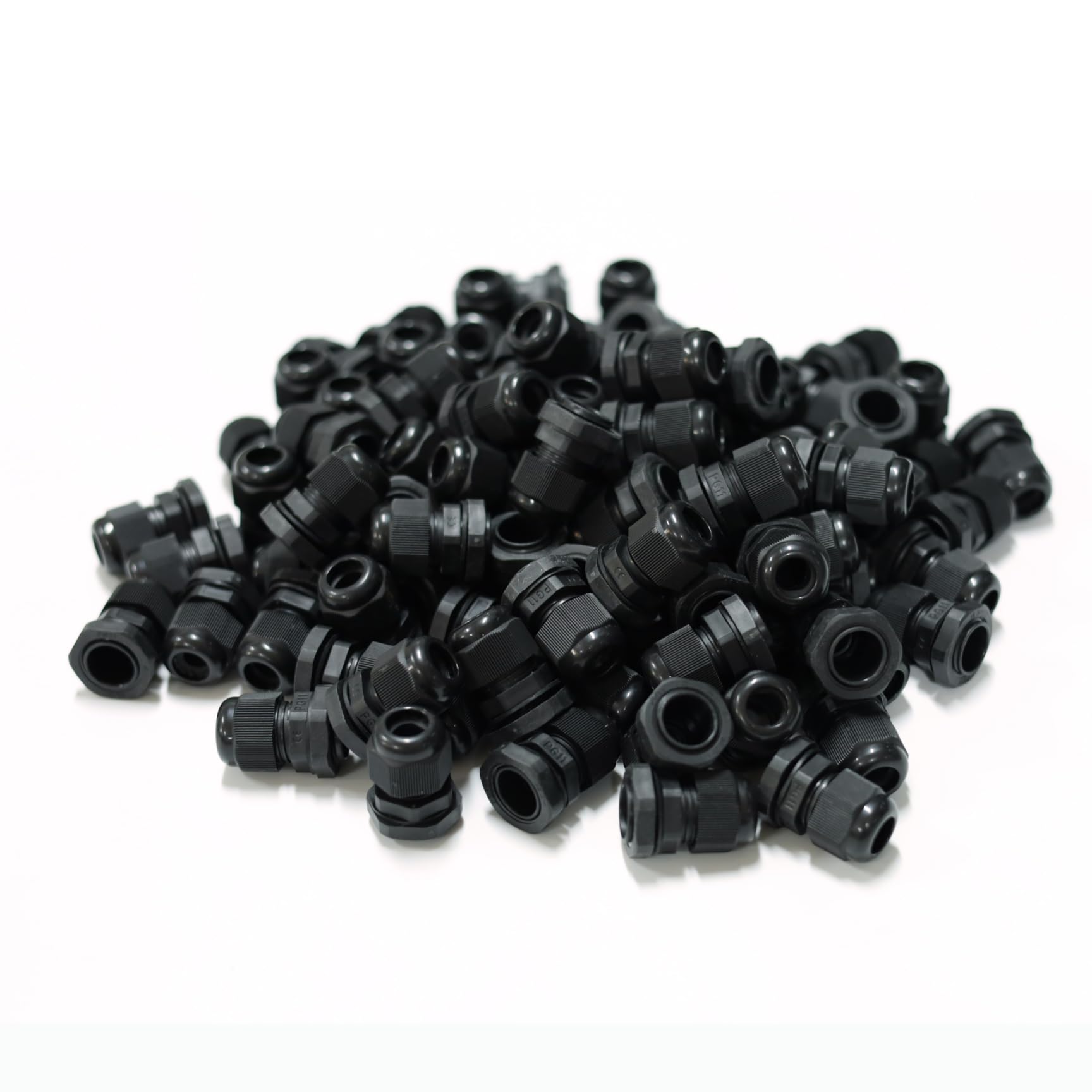 100 connettori per pressacavi PG7 impermeabili in plastica nera regolabile IP68 M12 con dado di bloccaggio per filo da 3,5-6 mm