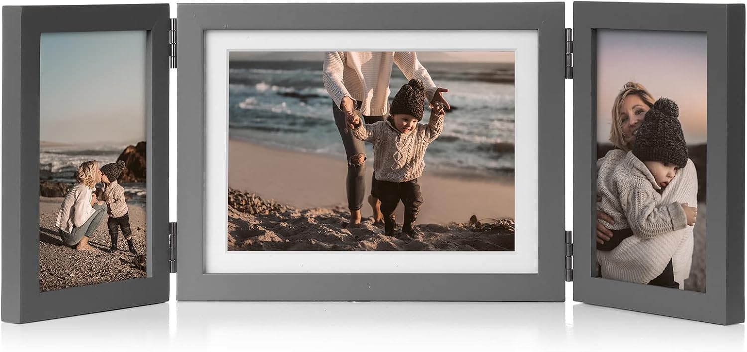 Tamolus 3 Vertical Horizontal Hinged Wood Picture Frame