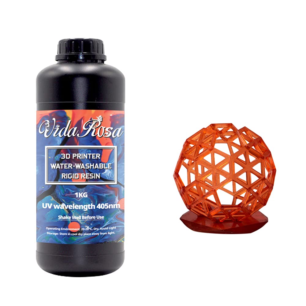 Transluzenter wasserwaschbarer 3D-Drucker Rapid Resin LCD Photopolymer Resin für LCD 3D-Druck UV-härtendes Harz 405nm Standard, geruchsarm, hohe Präzision, KLAR ROT (1kg)