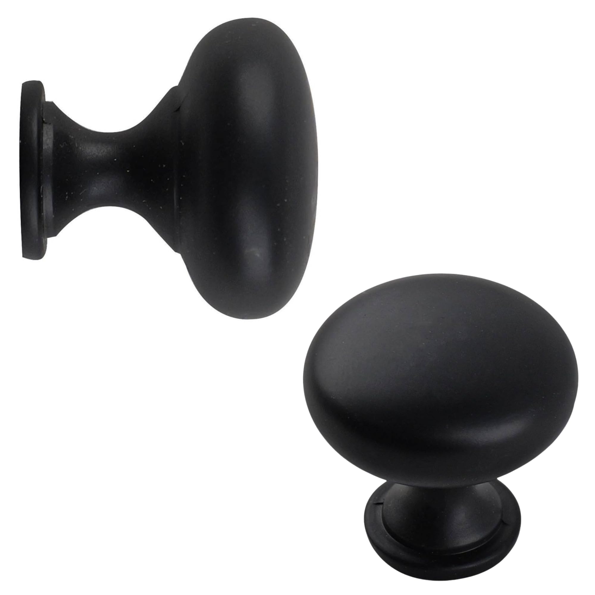 keypak 10 Pack Smooth Slim Cabinet Knobs 30mm Matte Black – Modern Drawer & Cupboard Pull Handle for Kitchen Cabinets, Wardrobes & Furniture