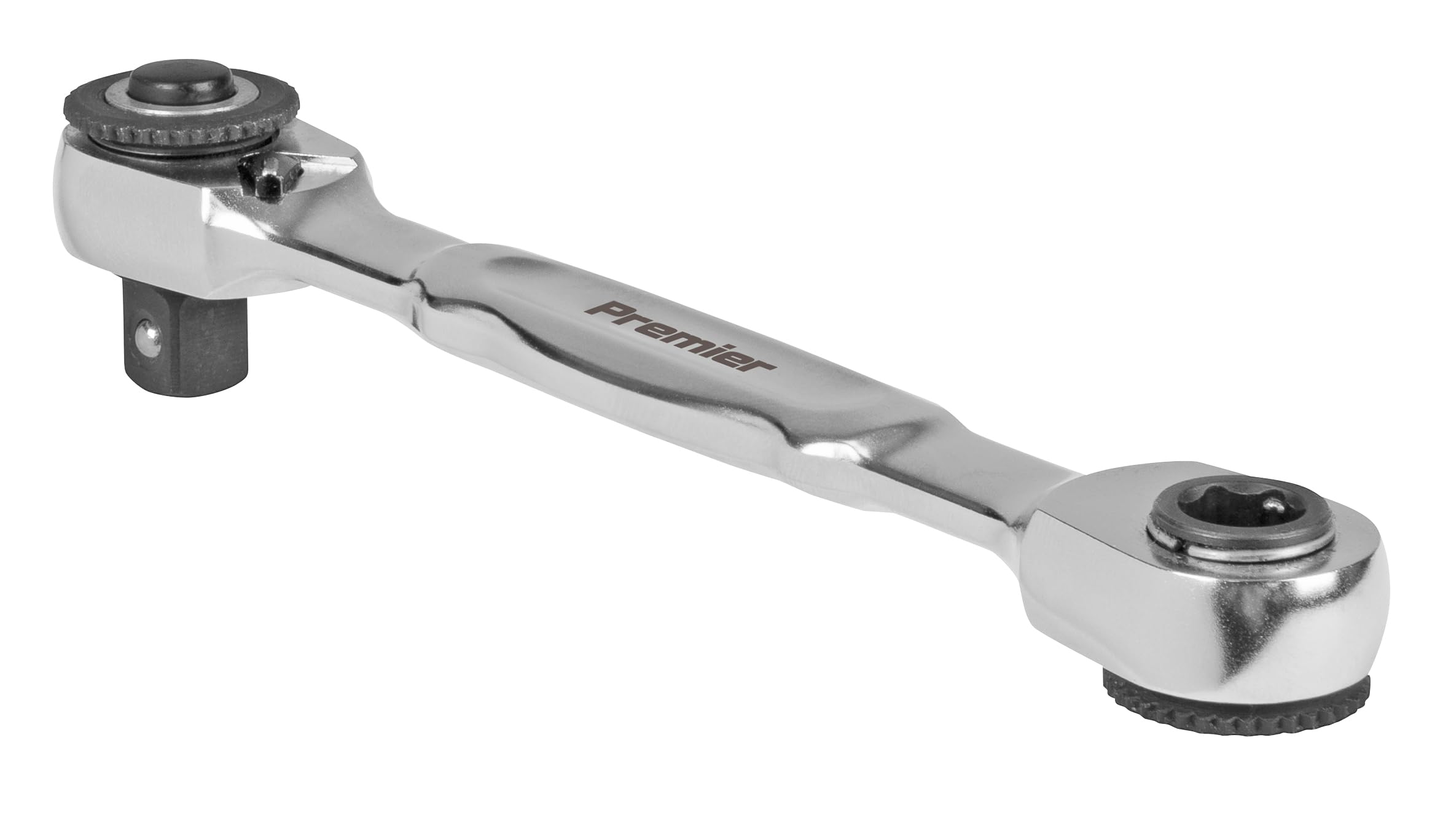Sealey Premier Double Ended 1/4" Square And Hex Ratchet Handle