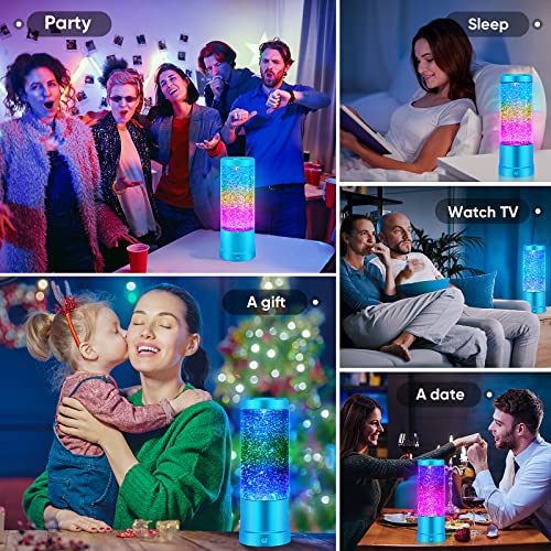 Sencu Lava Lamp, Rainbow Glitter Lamps With Automatic Color Changing And Clear Liquid, Usb Cable/Battery Powered Home Decoration Lamp, Perfect Room Decor For Kids Adults Birthday Gift Party(Blue) #TOP6