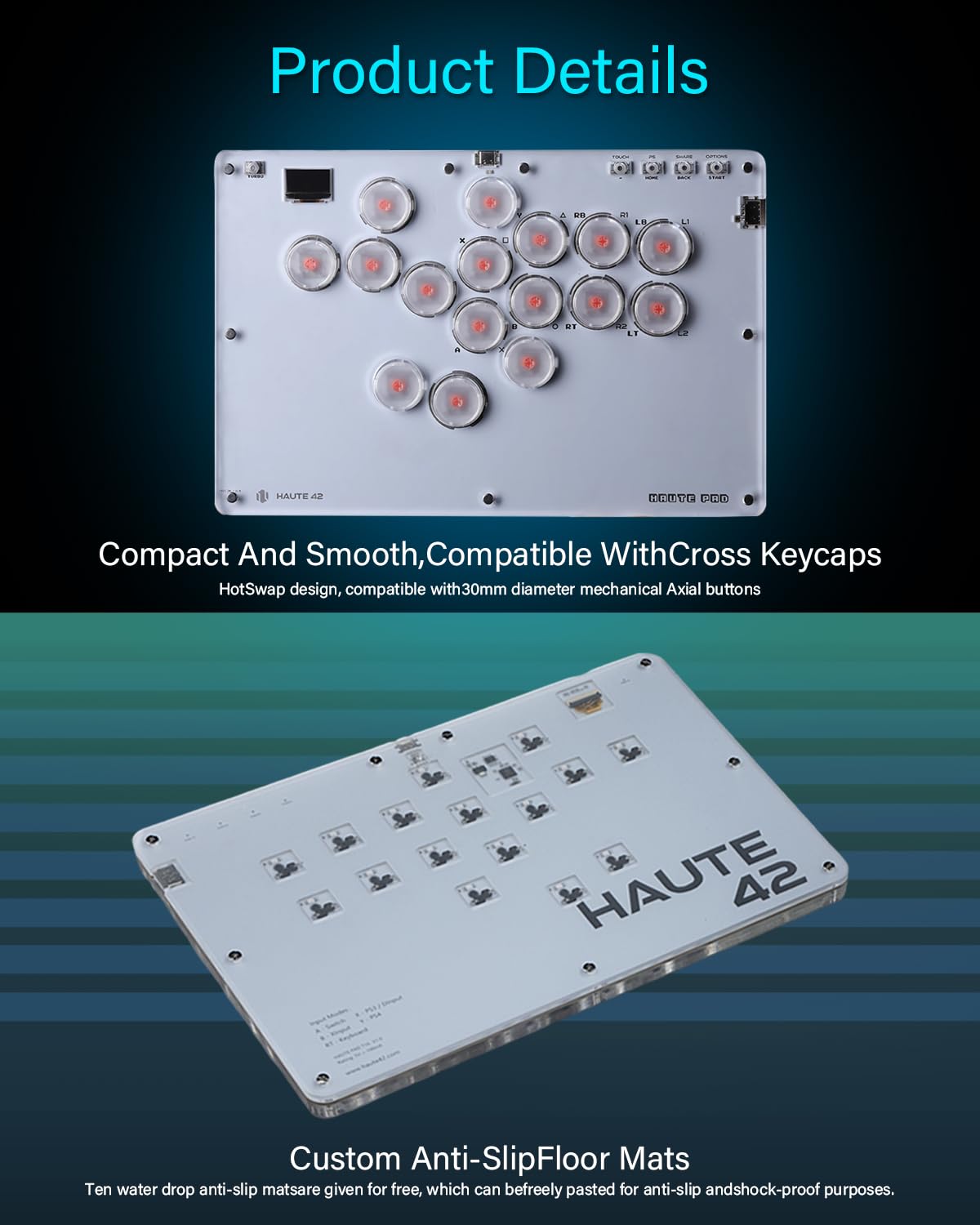 Arcade Controller Stick, Game Fighter Teclado Keypad T16 Street Fight Joystick RP2040 Board para PS3/PS4/Steam PC/NS Switch