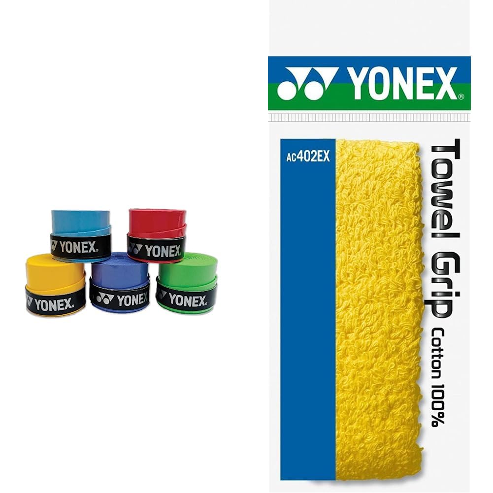 YONEX Tech-501B Badminton Synthetic Over Grips (Multicolor, Pack of 5), Polyurethane & Yonex AC 402 EX Synthetic Badminton Grip, Yellow-picture-22