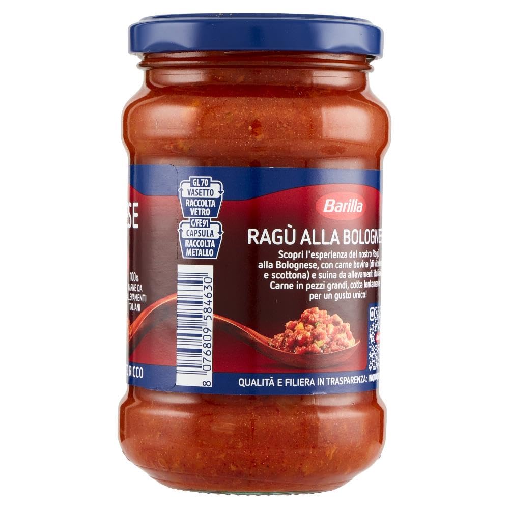 Italian Gourmet bundle für Barilla Ragù alla Bolognese 6x 300g Pastasauce mit Rindfleisch, italienische Tomatensauce für Pasta & Aufläufe + Italian Gourmet polpa