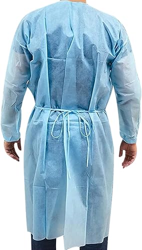 Miniatura 3 de Personal Touch - Paquete de 20 batas aislantes desechables, color azul, nivel 2, SMS, 1.57 oz/m², material no tejido de 1.57 oz/m², vestidos de PPE