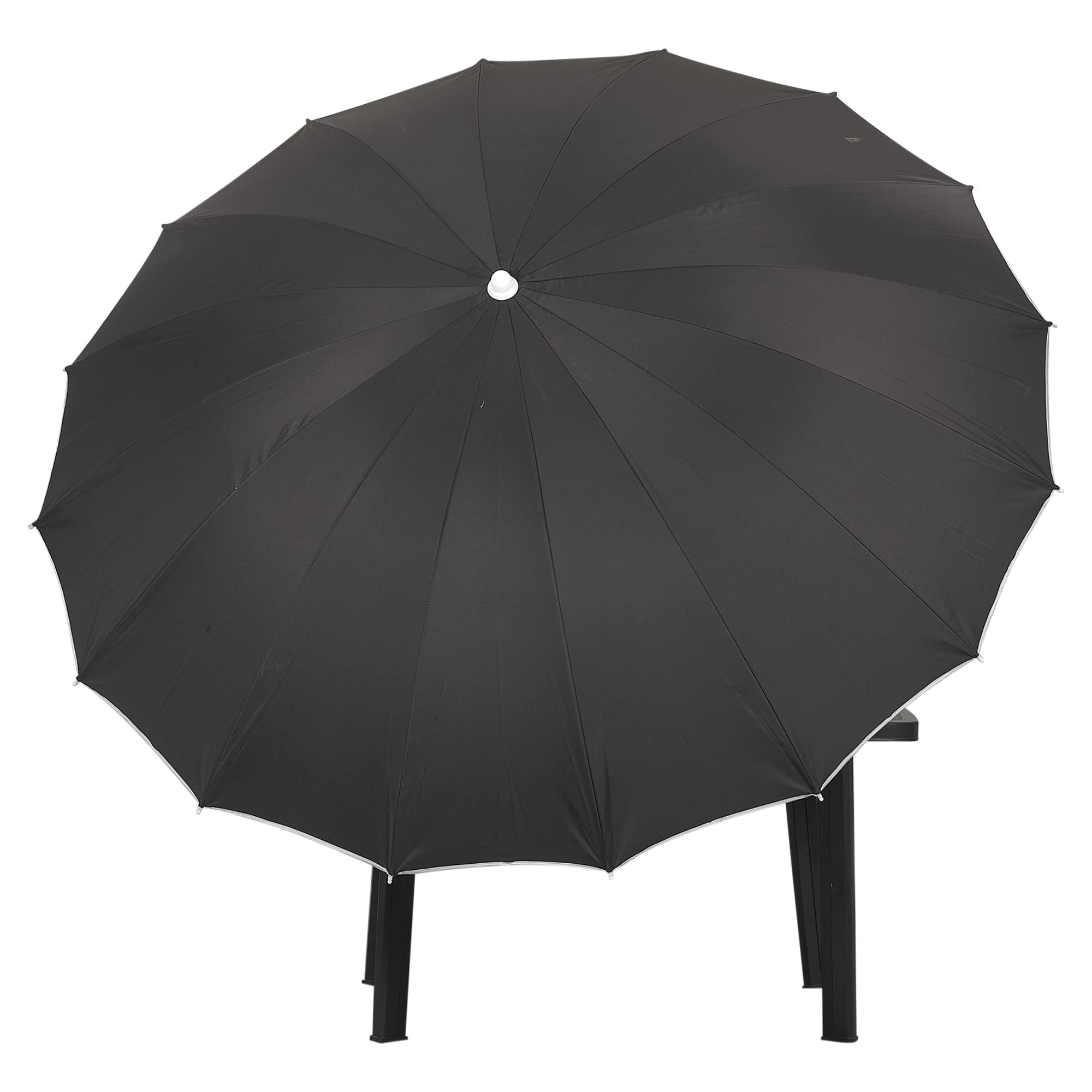 Urbnliving Black 2.4M Round Outdoor Garden Sun Shade Parasol Canopy (Black)