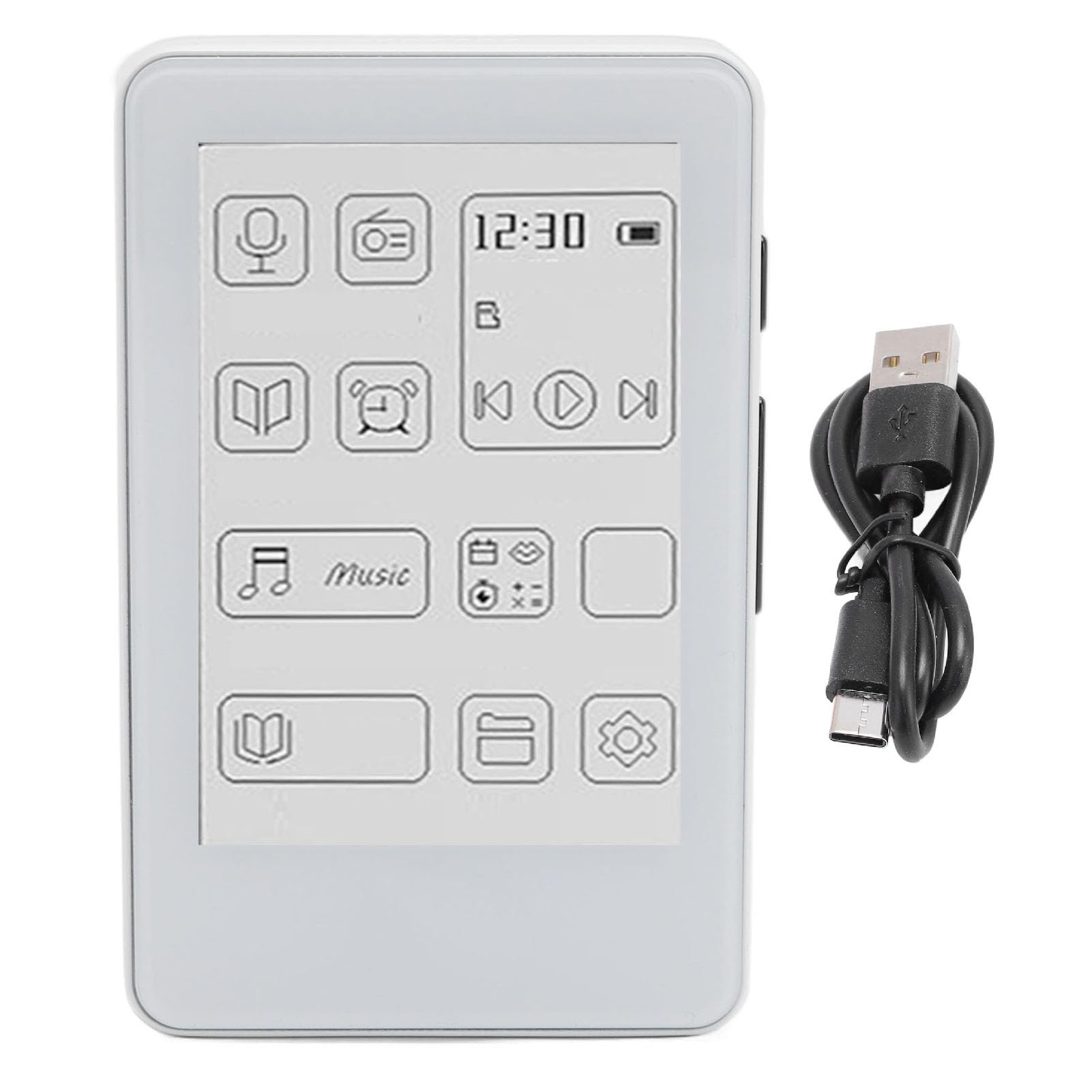 Cocoarm Lettore MP3 con Schermo a Inchiostro da 2,7 Pollici, Controllo Tattile, Bluetooth 5.0, Suono HiFi, Ricarica Tipo-C, per Musica, Lettura, Viaggio