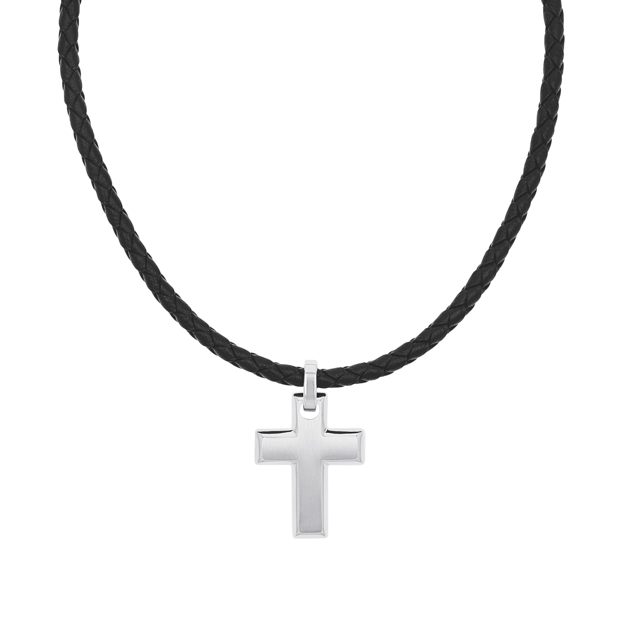 Tom Tailor Kette mit Anhänger für Herren, Edelstahl, 47+5 cm, silber, Kreuz-Anhänger, Geschenkidee, Halsschmuck, Herrenschmuck, 2100699