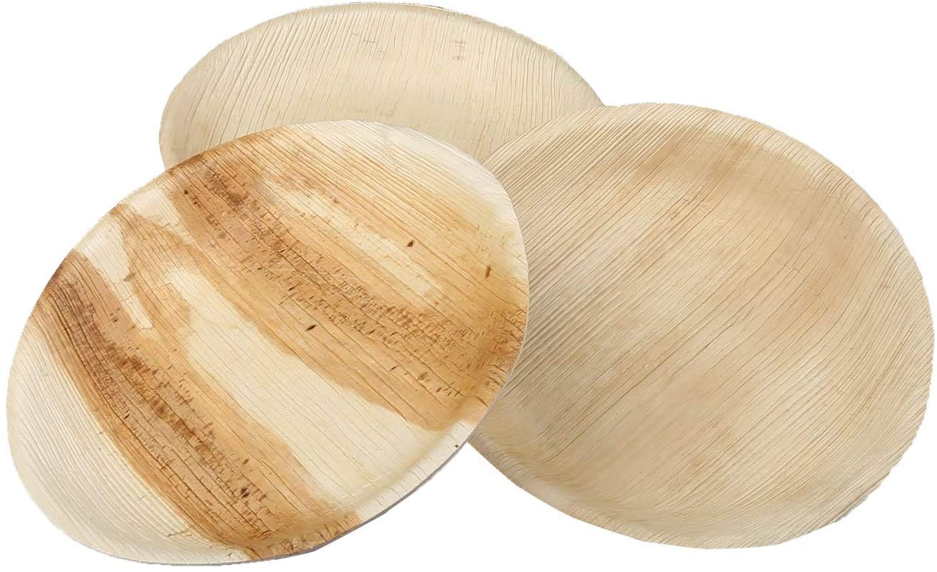 Raj Rag RAJRANG Palm Leaf Biodegradable Round 6 Inch Plates 40 Pcs ...
