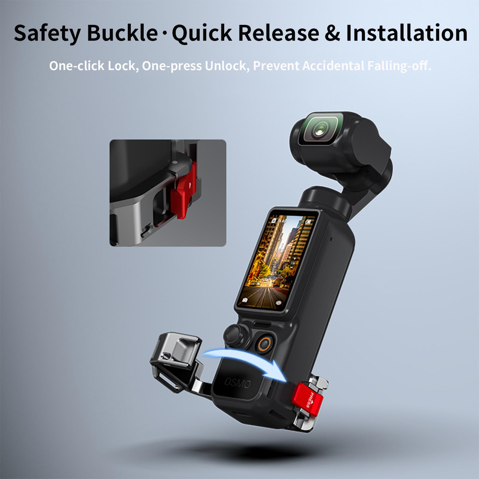 Podstawa adaptera rozszerzającego do DJI Osmo Pocket 4/3, metalowy wspornik montażowy, szybkie zwalnianie, adapter ramy przedłużającej z otworem na śrubę 1/4/zimną stopką/składany interfejs z