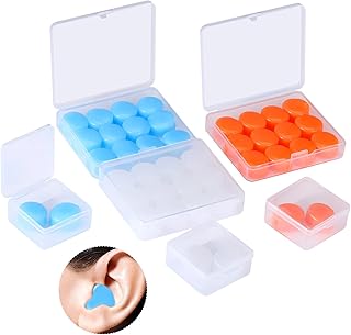 zhibeisai 21 Pairs Silicone Earplugs for Sleeping Noise Cancelling Sound Blocking Silicone Ear Gels Deep Sleep Silicone Ear Plugs Reusable Noise Cancelling Earbuds Earplugs Washable Earplugs 32dB NRR