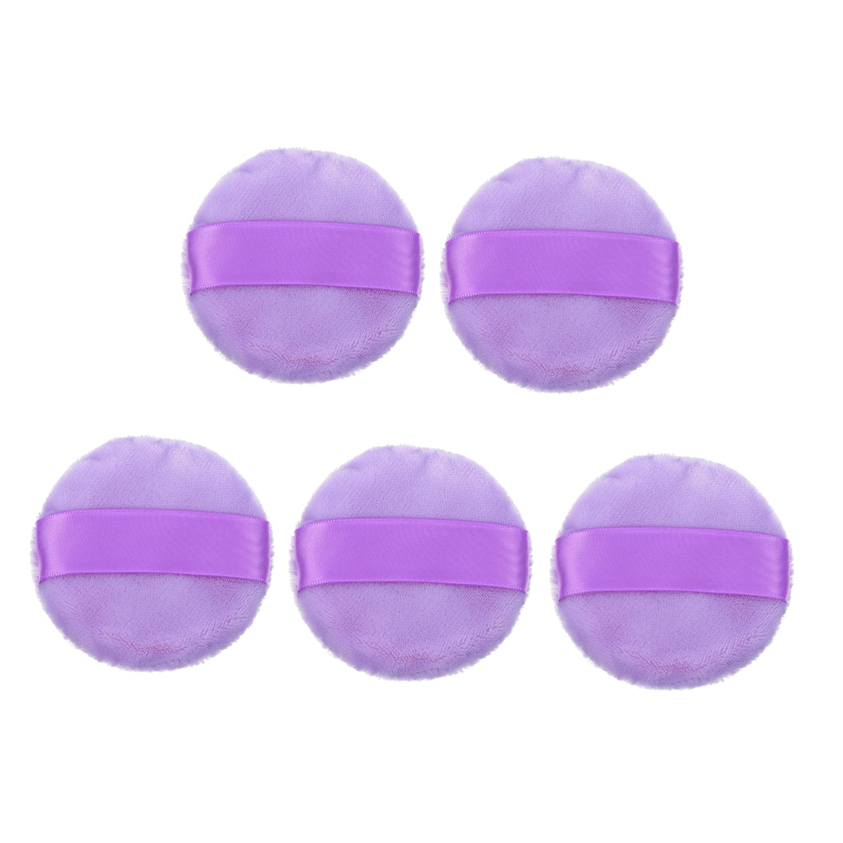FRCOLOR 5Pcs Fluffy Loose Powder Puff Dual Sided Makeup Applicators for Smooth Foundation Application Skin Friendly and Lightweight for Daily Makeup Use
