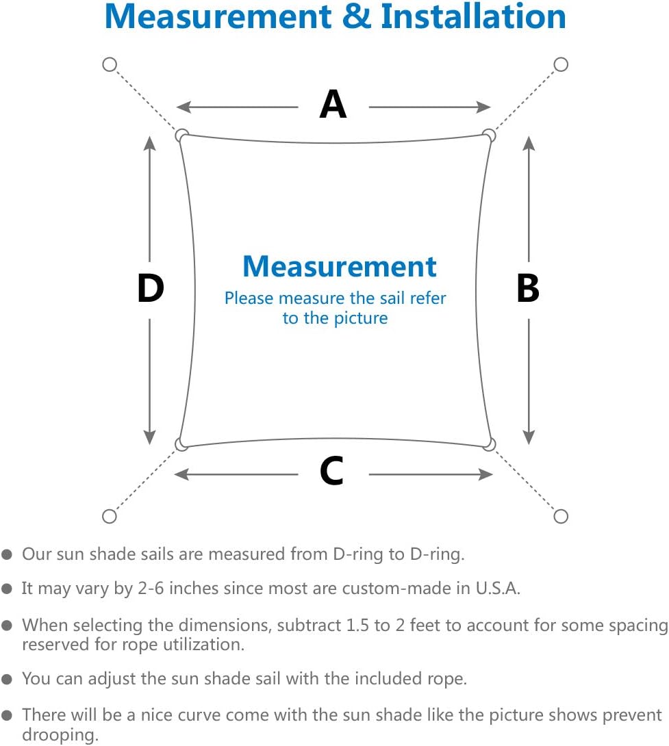 Eden's Decor Square 6' x 6' Brown Sun Shade Sail Canopy UV Block for Backyard Porch Pergola Lawn Garden Carport