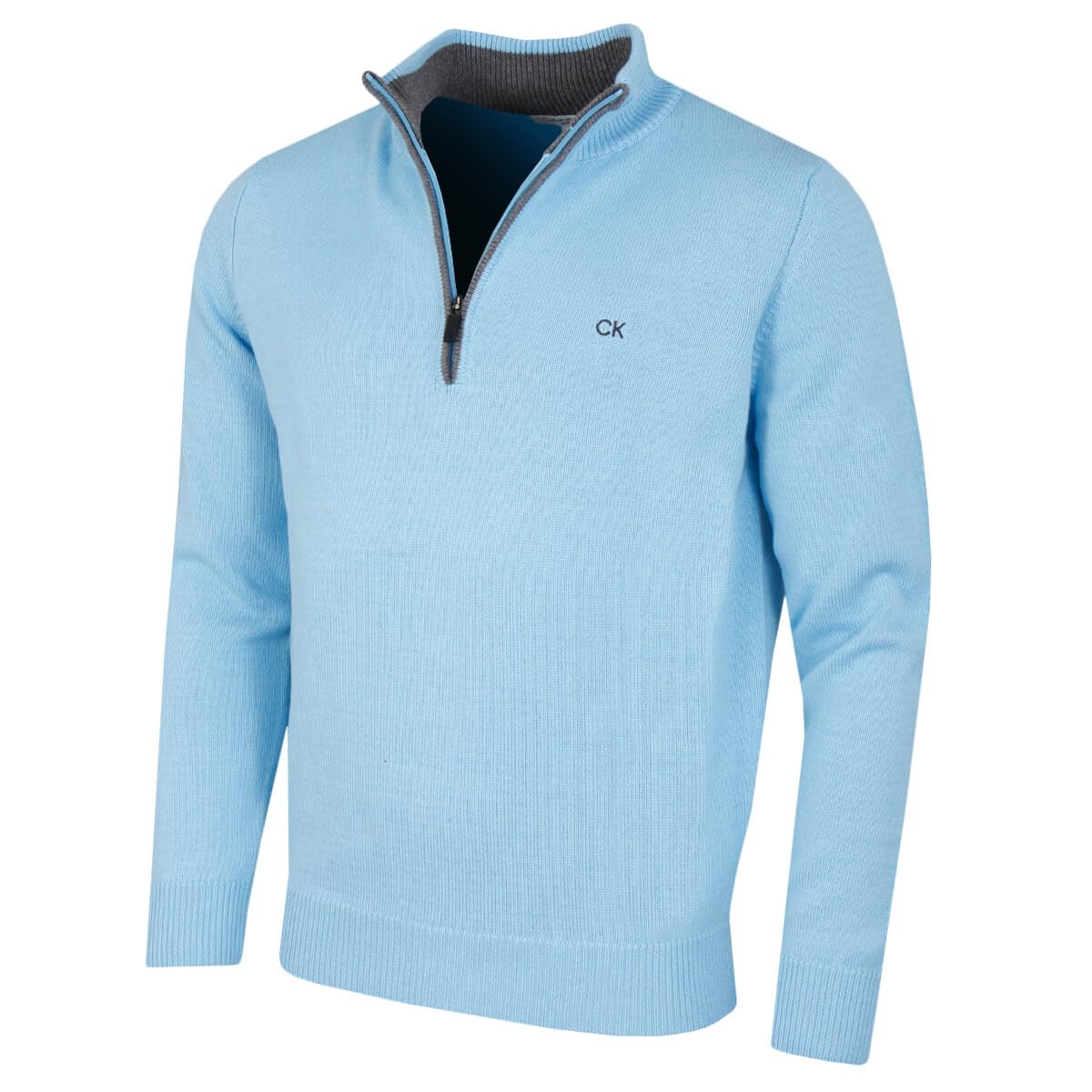 Calvin Klein Men's Baby Blue 1/2 Zip Ck Golf Sweater - Xxxxxl
