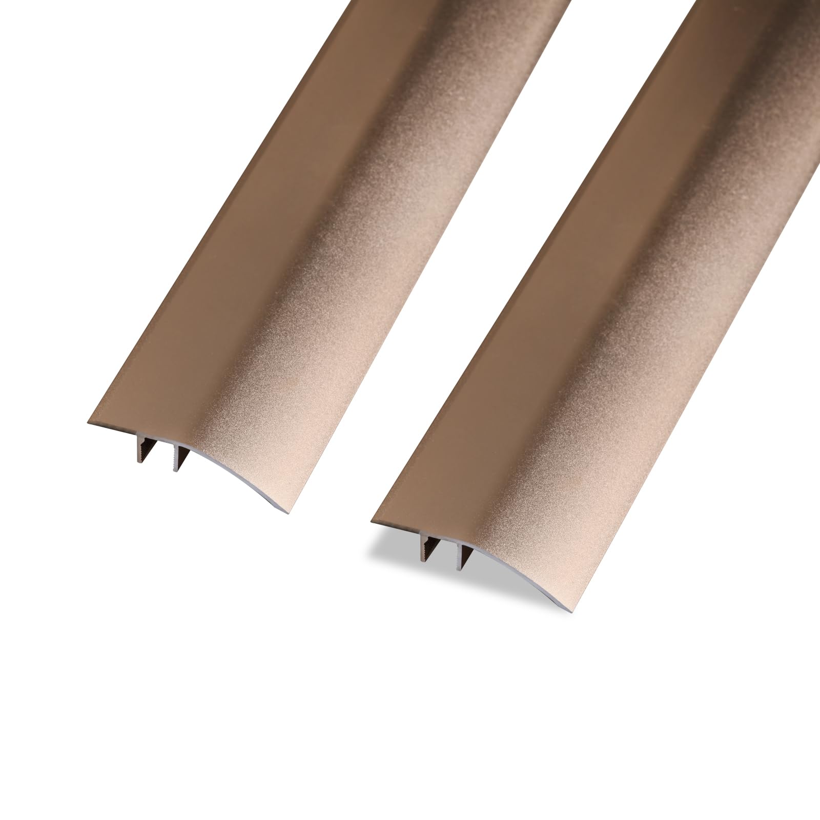2PCS Aluminum Floor Transition Strip Door Bar,Floor Bar for Doorways Threshold Ramp Tile Laminate Planks,Suitable for Height Difference 6-12mm(Brushed Gold,0.9m × 4.3cm)