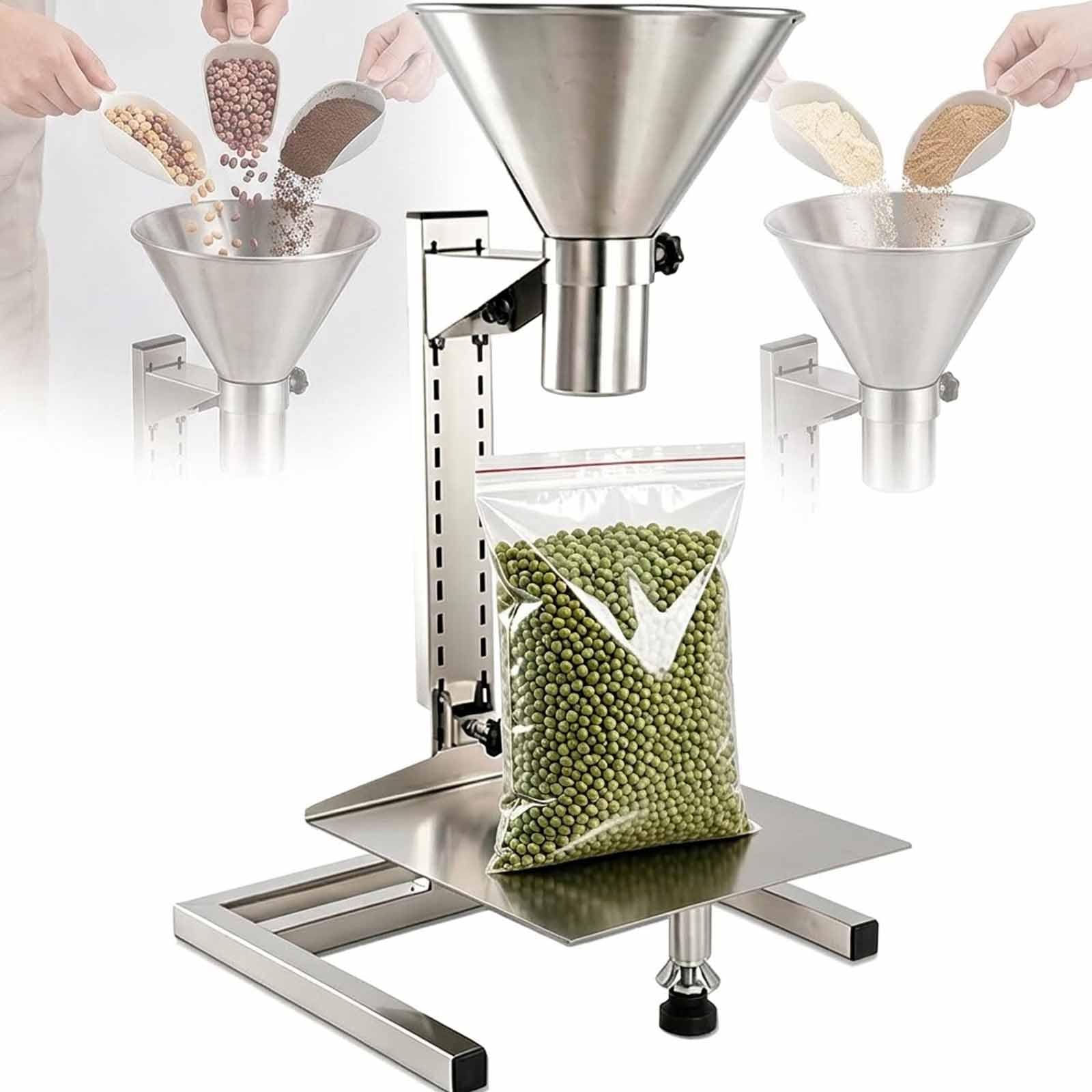 MObyat Embudo Grande De Acero Inoxidable para Envasado De Alimentos, Tolva De Alimentación De Acero Inoxidable Apto para Uso Alimentario con Soporte De Outlet Diameter: 4 cm
