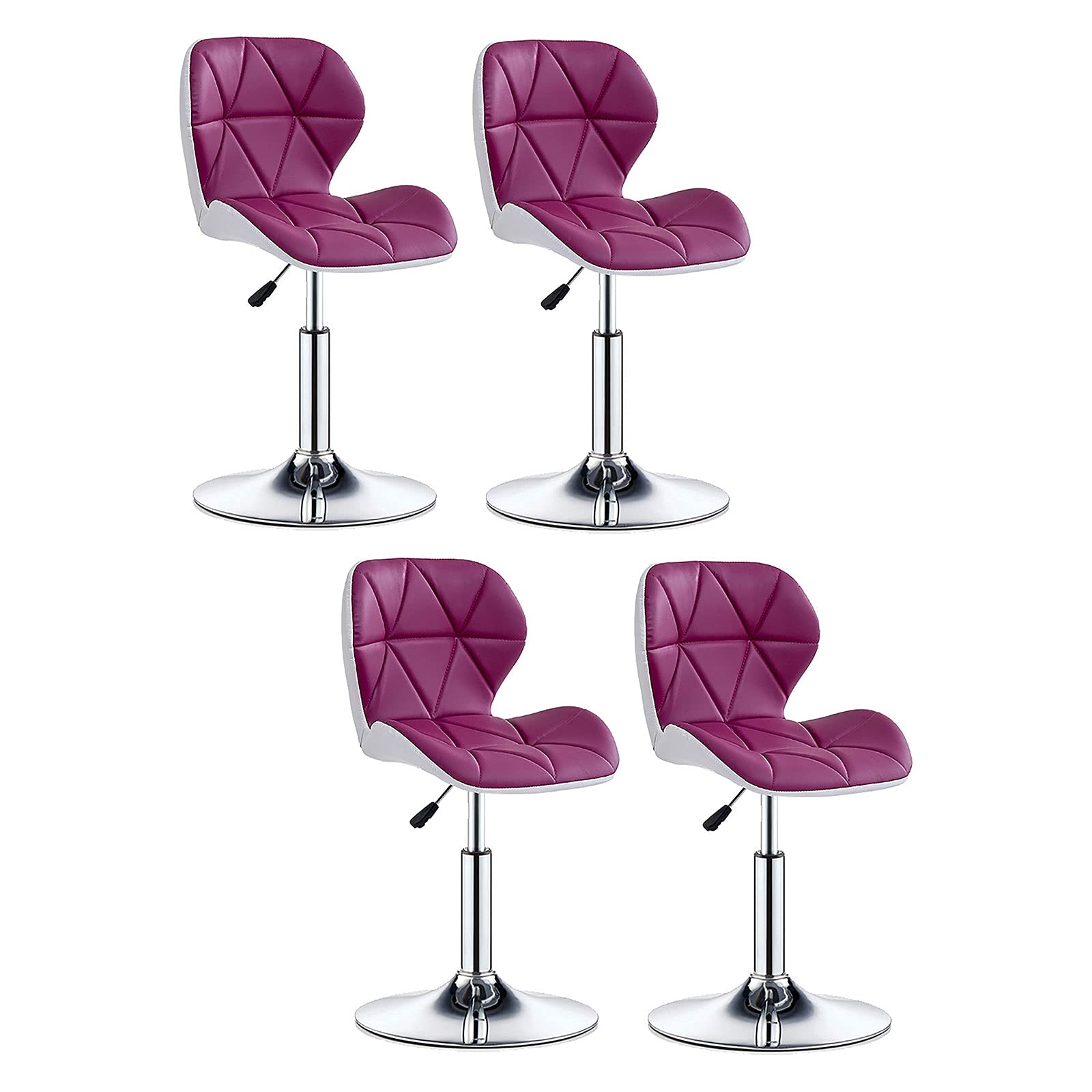 AYCDL Barstool Swivel Bar Stools Set Of 2, Adjustable Counter Bar Stool, Modern PU Leather Barstools, For Home/Kitchen/Pub/Dining,Purple-4 pcs