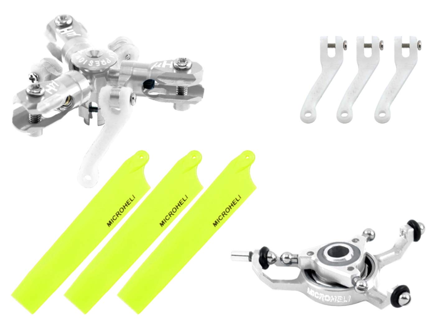 Microheli CNC Triple Yellow Blades Conversion Set - Blade MCPXBL / BL2 (MH-MBL2001TYL)