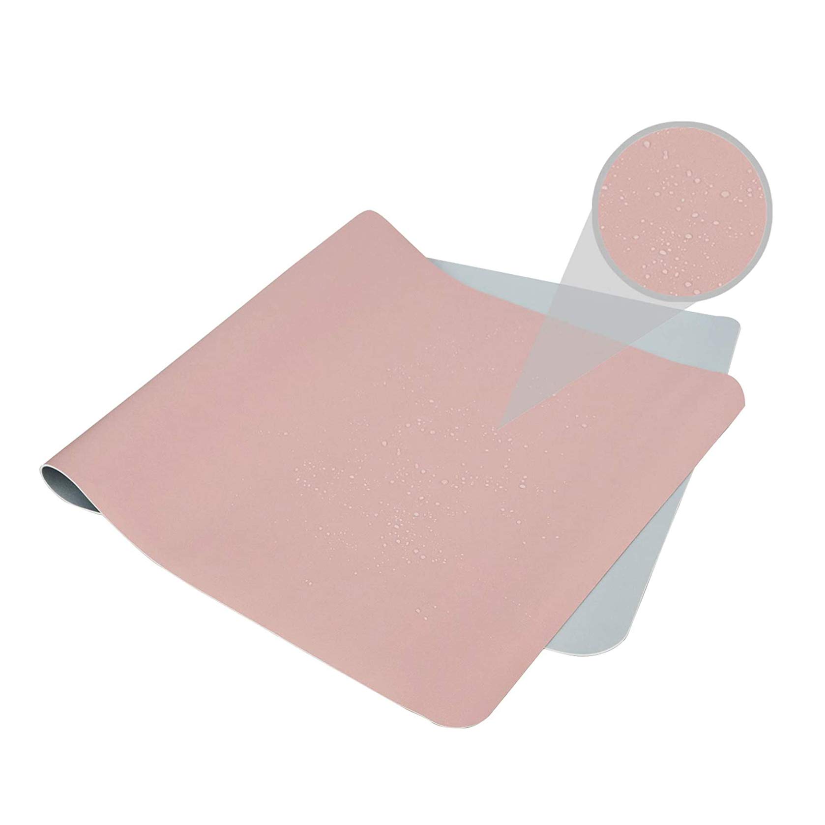 Ruby Lil Podkładka na biurko ze skóry PU na klawiaturę i mysz, mata na biurko komputerowe, dwustronna podkładka na biurko, wodoodporna podkładka na biurko na laptopa, różowa, 89 x 45 cm