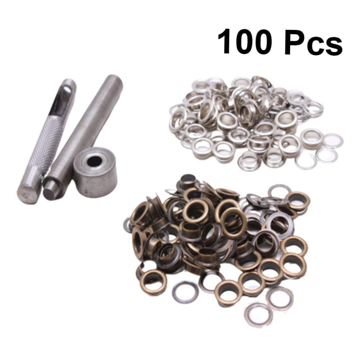 TEHAUX 300sets Kit Di Occhielli Colorati Ottone Con Strumenti Set Multipurpose Per Scarpe Abbigliamento e Fai Te Argento e Ottone Antico Pratico e Resistente Per Ogni Esigenza