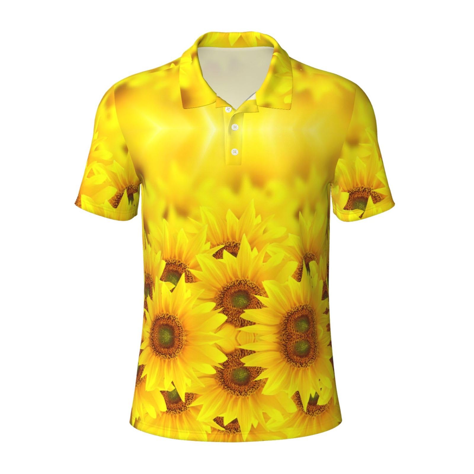 Polo à manches courtes imprimé tournesol style décontracté chic masculin - 8