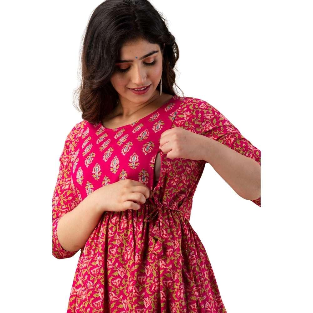 tulsiram cottons Maternity Feeding Kurtis for Women Pure Cotton | Women’s Maternity Feeding Kurta | Soft Breathable Nursing Pregnancy Dress with Zip | Comfortable Holi-picture-59