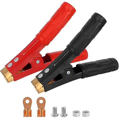 AUCELI 2Pcs Battery Jumper Cable Clamps, Heavy Duty Car Battery Charger Alligator Clips, Power Replacement Battery Welding Machine Crocodile Clamps, Auto Accessories for All kinds of Cars and Boats