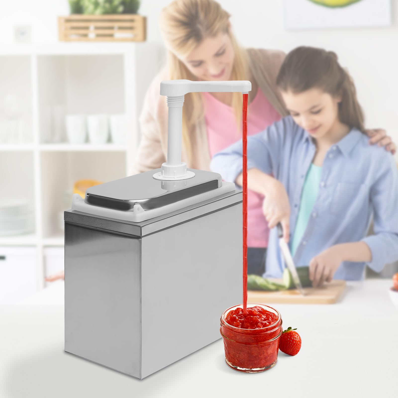 Gbonklong Gbonklong Condiment Pump Station, Stainless Steel Sauce Pump Dispenser Condiment Dispenser Ketchup Dispensers Condiment Pumps Ketchup Pump Condiment Pump Dispenser for Salad (Single Head)