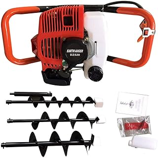 NOLANTISI 52cc Digger, 2.3HP Gas Powered Post Hole Digger Ground Fence 2-Stroke Single Cylinder Gasoline Engine with Earth...