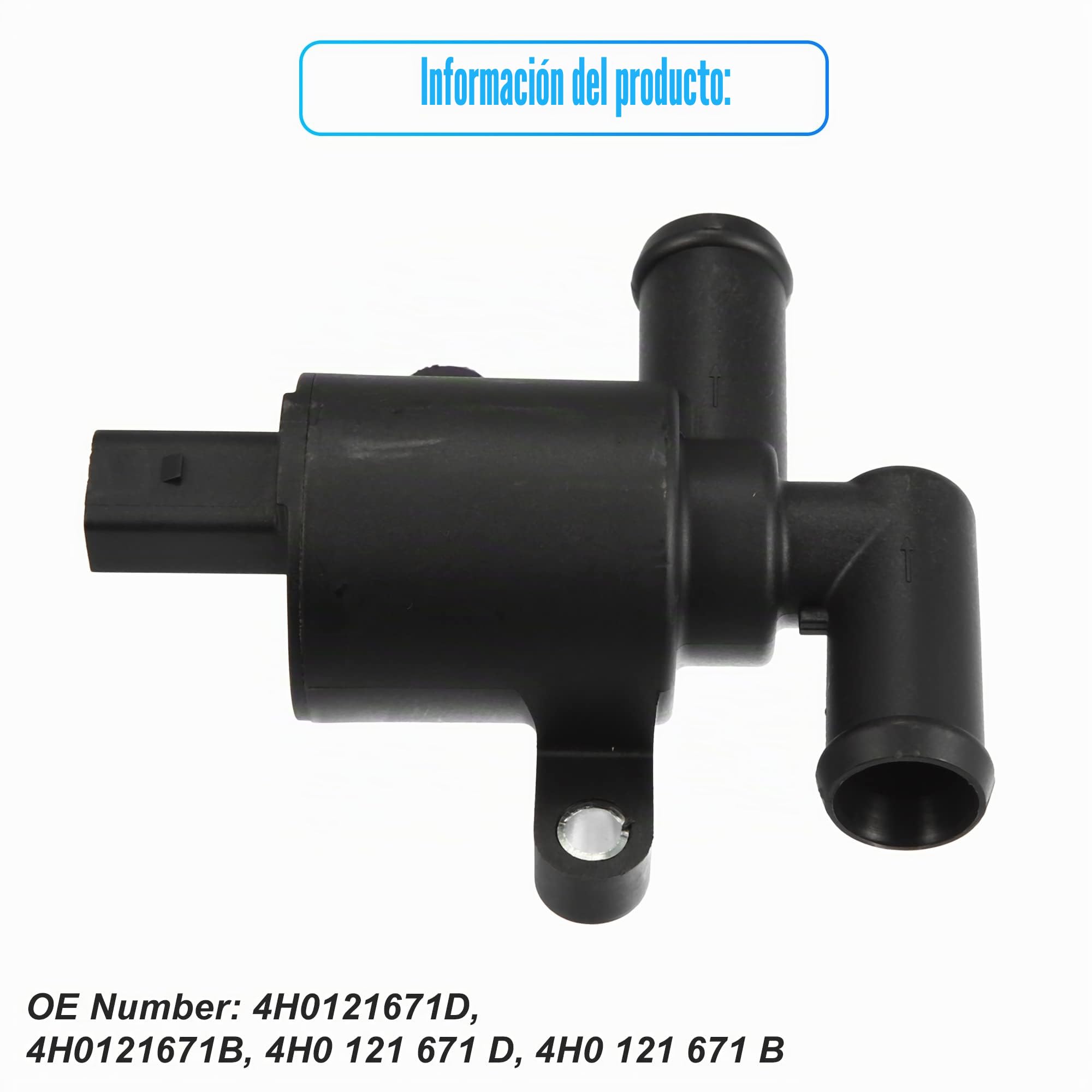 X AUTOHAUX Válvula Solenoide Control Calefacción Para Audi Q7 11-16 1pc | Plástico, Metal, Negro, 11.3X9X4.5Cm, OE: 4H0121671D, Para Audi A6 2005-2016, Para Audi A8 Quattro 2010-2016
