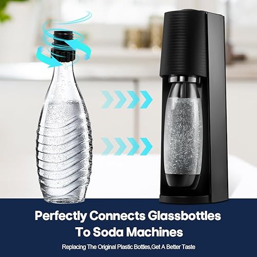 Miniatura 3 de Adaptador de botellas de sodas de conexión rápida, tapa adaptadora de botella de vidrio de cristal compatible con máquina de soda TerraArtOneTouch,