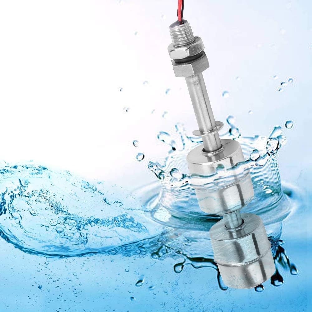 Liquid Level Sensor, Jadeshay Liquid Water Level Sensor Controller Liquid Float Switch Stainless Steel Double Ball Float Switch Water Level Controller Sensor Switch for Tank Pool(100mm)