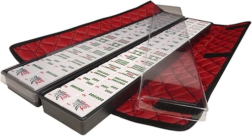 Miniatura 3 de American Mah Jongg Set Black Quilted Soft Bag - 166 White Engraved Tiles, 4 All-in-One Rack/Pushers